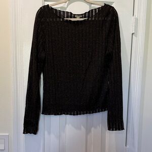 Anthropologie Black Long Sleeve Top